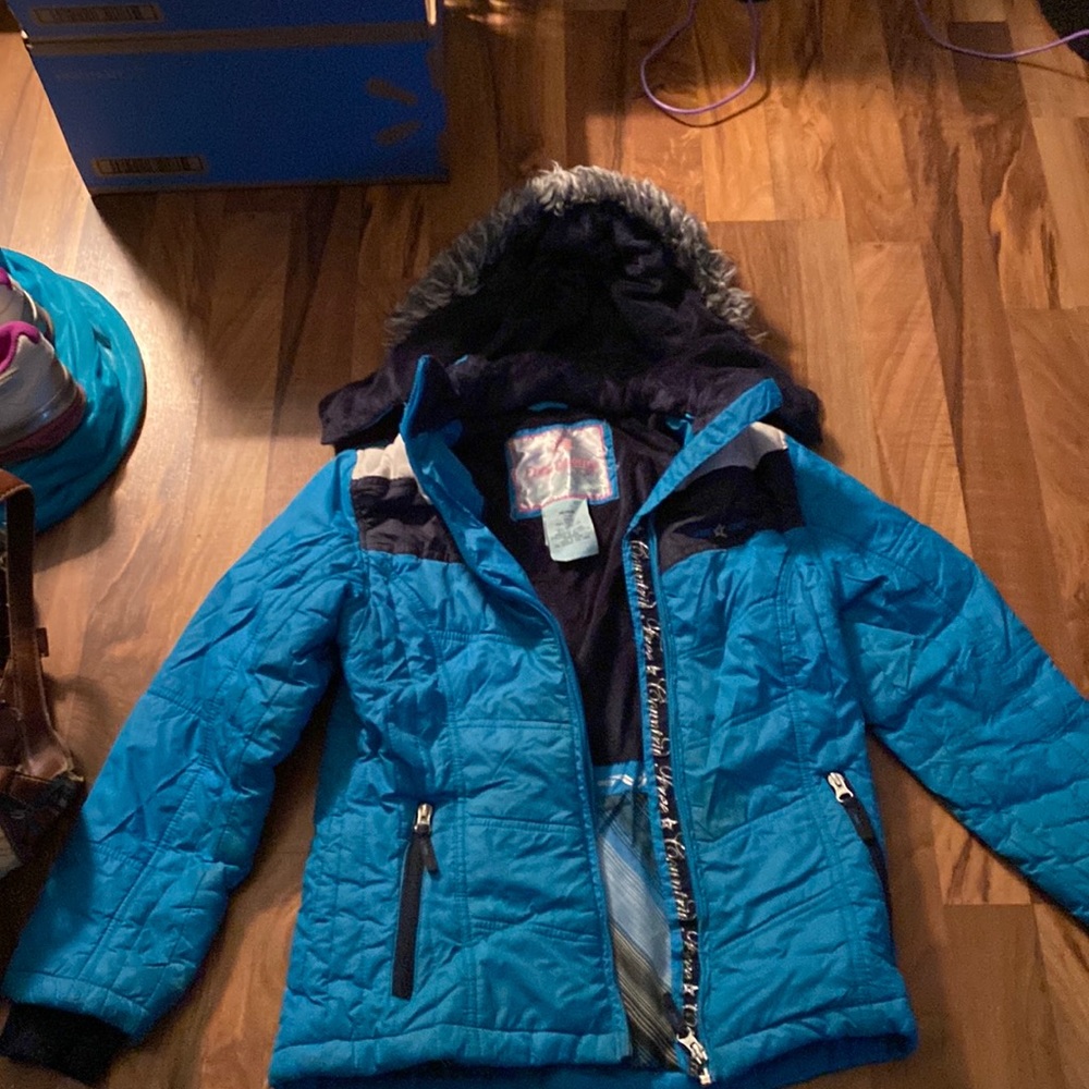 Girls winter coat size M great shape color blue